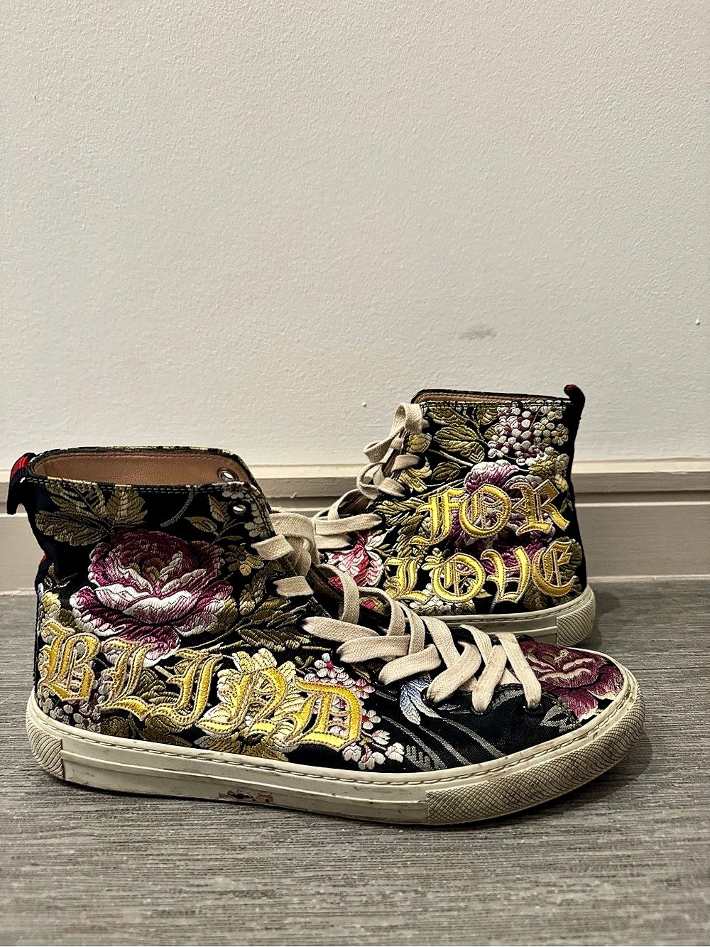 Gucci Blind for Love Floral Print High Top Sneakers